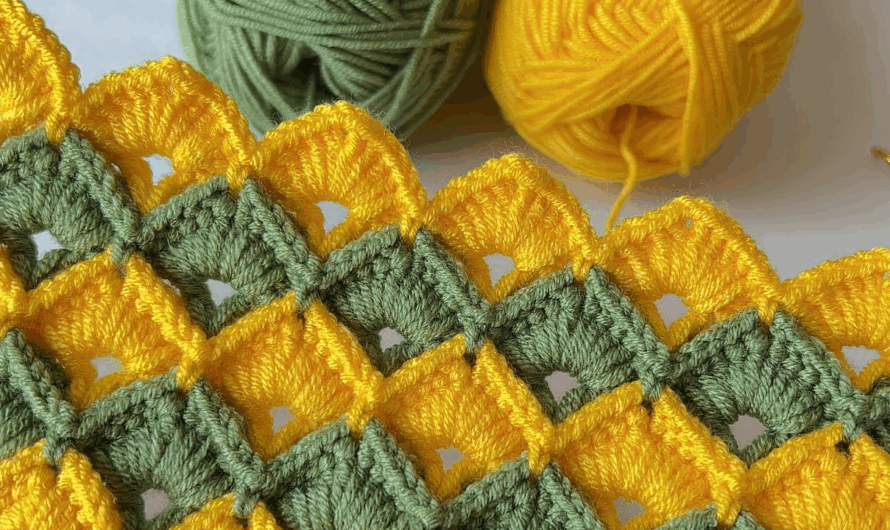 Crochet two-color blanket pattern