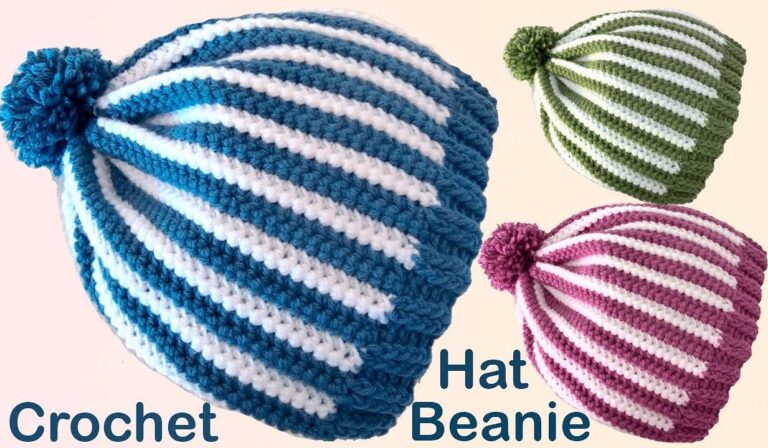 CROCHET A STRIPED BEANIE FOR BEGINNERS