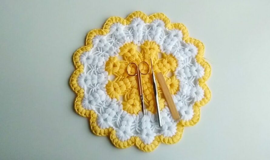 CROCHET PUFF STITCH ROUND DOILY