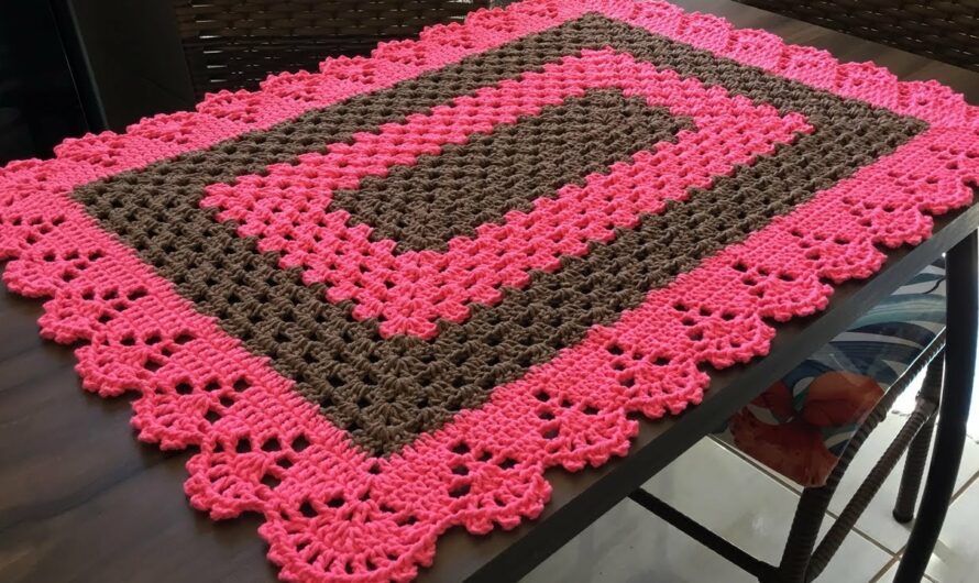 CROCHET RECTANGULAR RUG FOR YOU HOME DECOR