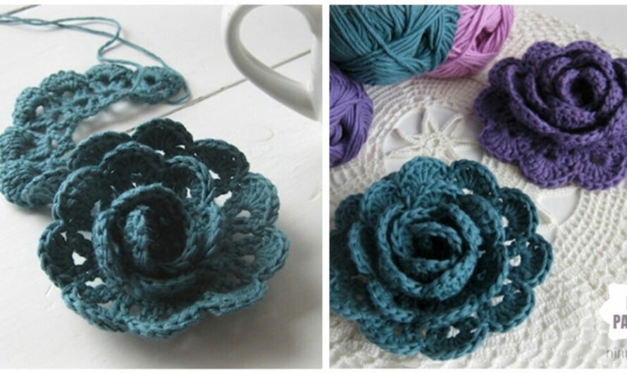 Easy Crochet Rose Flower Free Crochet Patterns