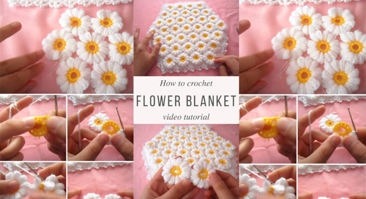 LEARN MAKING A LOVELY FLOWERS BLANKET CROCHET(Video Tutorial)