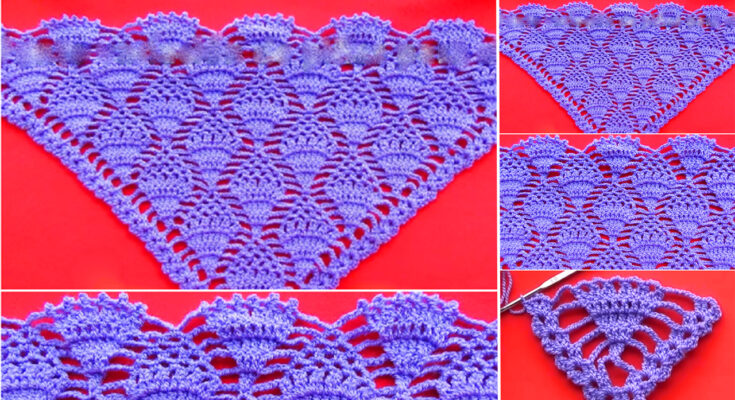 PINEAPPLE STITCH FOR TRIANGULAR SHAWL