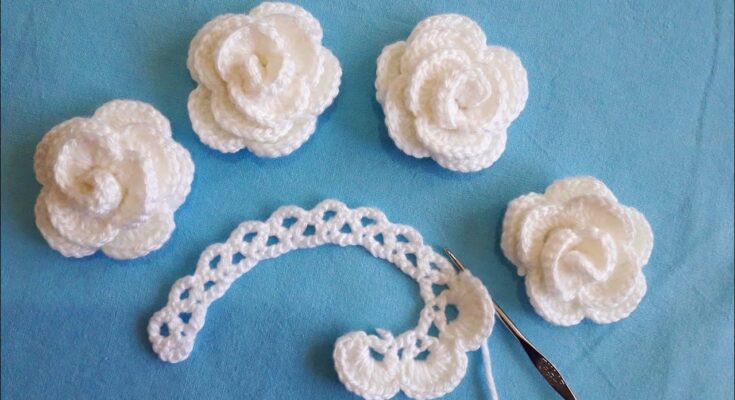 EASY CROCHET ROSE YOU CAN USE AS DECORATION