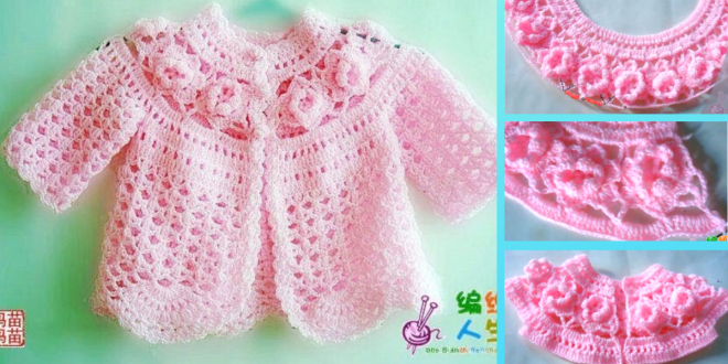 Beautiful crochet jacket for a girl / Step-by-step tutorial course