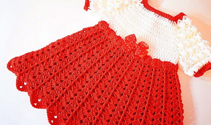 CROCHET BABY DRESS FOR CHRISTMAS