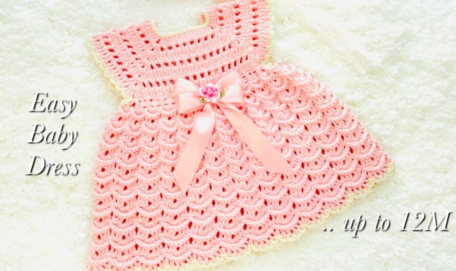 Easy Crochet Dress or Frock for 0-3M baby girl