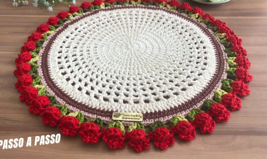 Sousplat TULIPA Economy by Vana Crochet – Crochet placemat TULIPAS – Crochet Tutorial