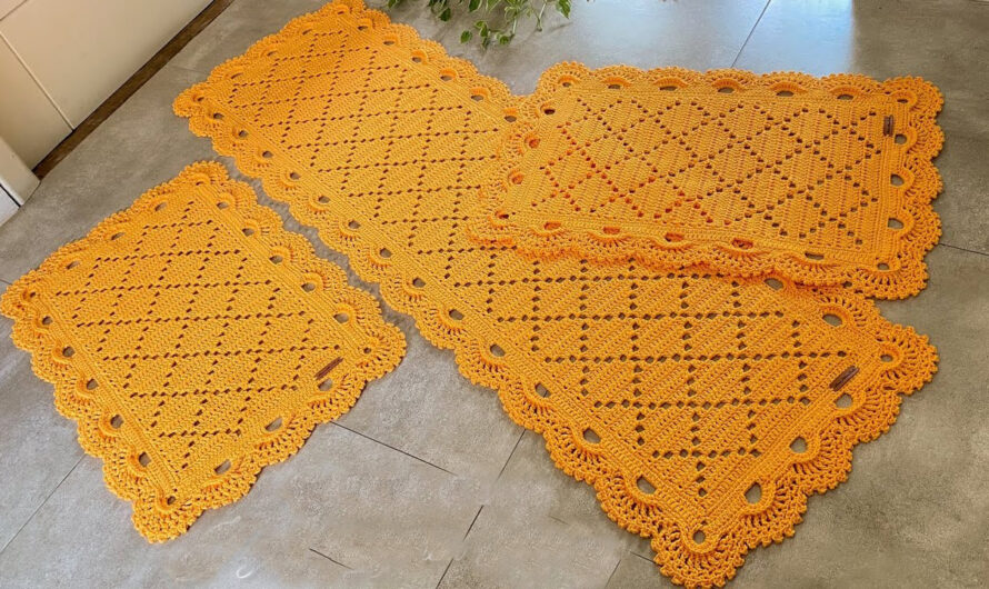 DIAMOND KITCHEN SET / STEP BY STEP / Crochet rug | Video tutorial