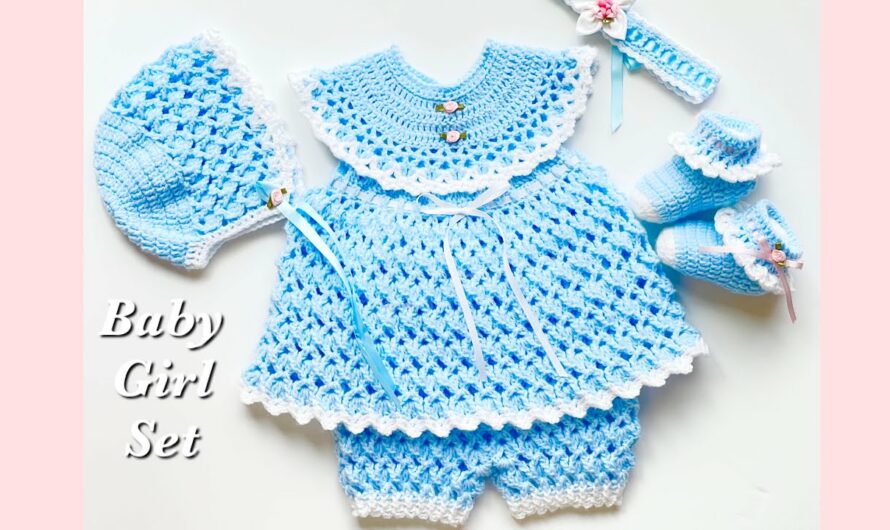 How to crochet this beautiful crochet baby dress set