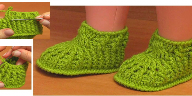 Beautiful crochet knitted booties