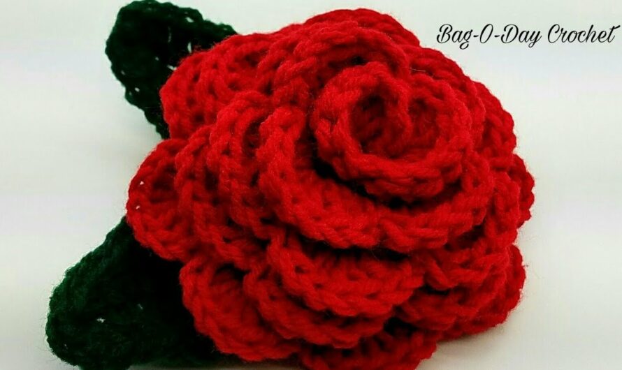 Crochet Rose | Easy Beginner Crochet Rose | Bag O Day Crochet Tutorial