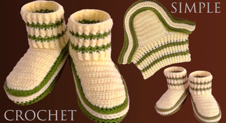 CROCHET ELASTIC STITCH SLIPPERS FOR ADULTS | Video tutorial