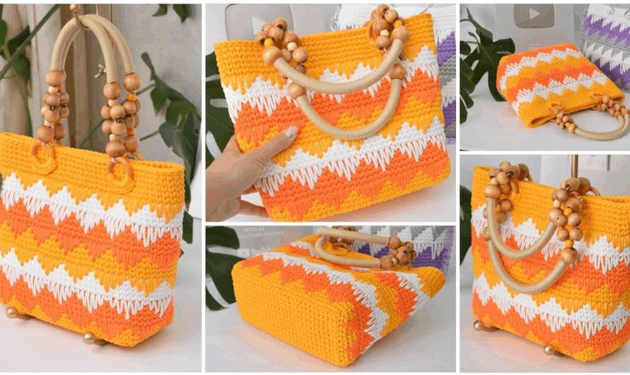 How to crochet bag with a stunningly beautiful diamond pattern