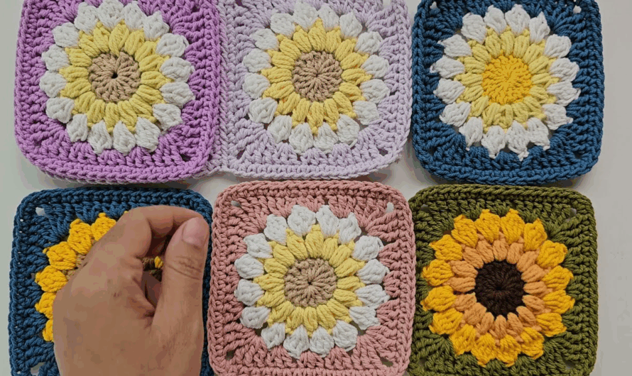 How to make sunflower grany square