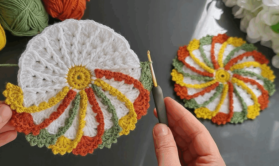 How to very useful crochet beautiful motif crochet coaster