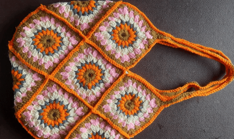 How to Granny squares crochet handbag