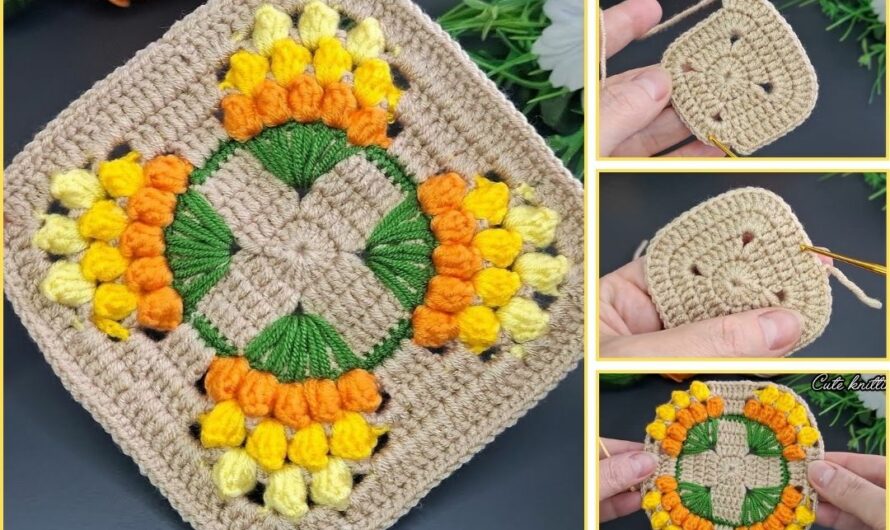 How to Make a Square Crochet Coaster (Yellow Color) 🏵🏵🧶🧶