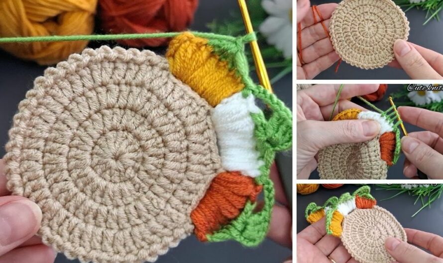 How to make a wonderfully easy crochet coaster 3d flower