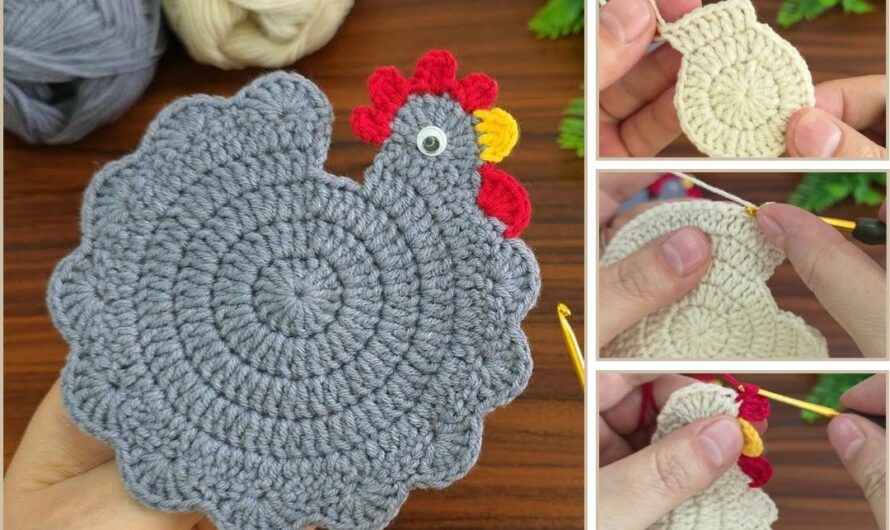 How to Make a Crochet Chicken Coaster 🧵🧵🥛🥛