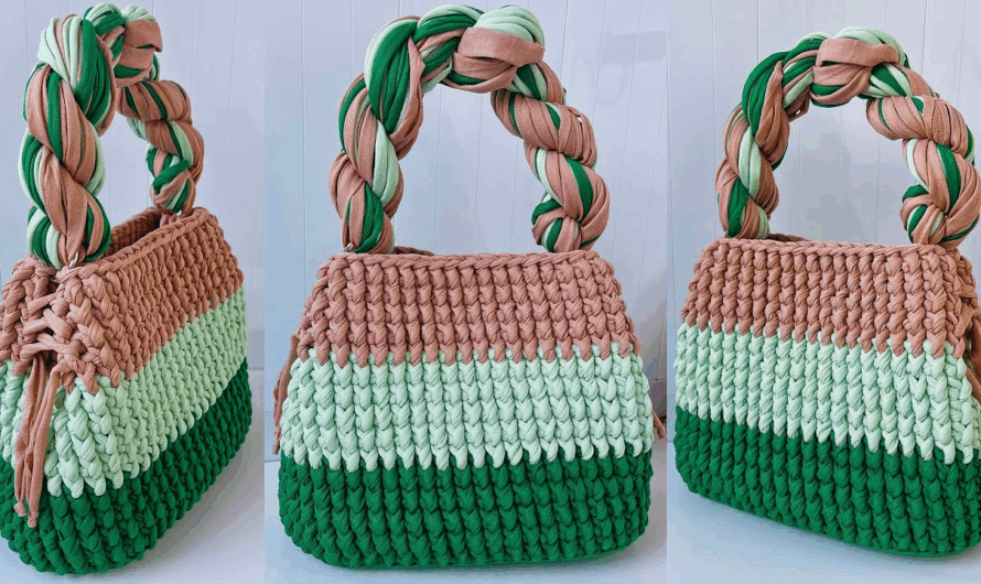 How to Make a 3-Color Crochet Handbag🧶🧶👜👜