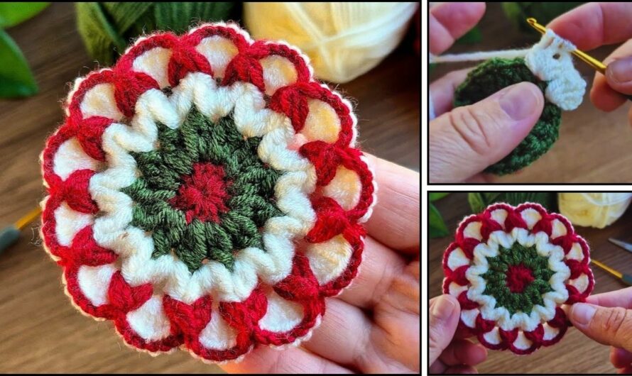 How to Crochet a Colorful Flower Motif: Step by Step🧶✨💖🌸🌸🌸