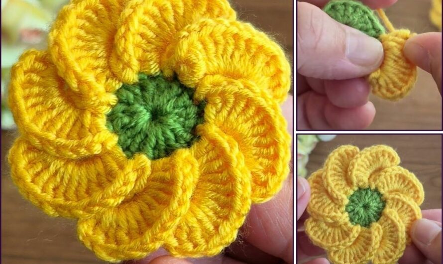 How to Crochet a Flower for Beginners🧶🧶🏵🏵🏵✨