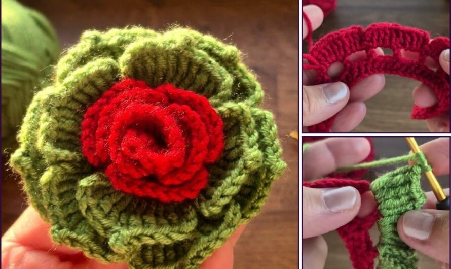 How to Crochet a Stylish Rose Motif for Beginners🧶✨✨🌹🌹🌹