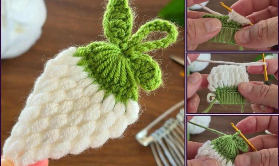 How to Crochet a Strawberry Motif for Beginners🧶🧶✨✨💖