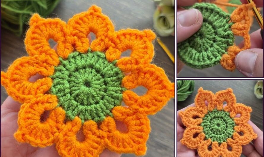 How to Crochet a Stylish Flower Motif🏵🏵🏵🧶🧶