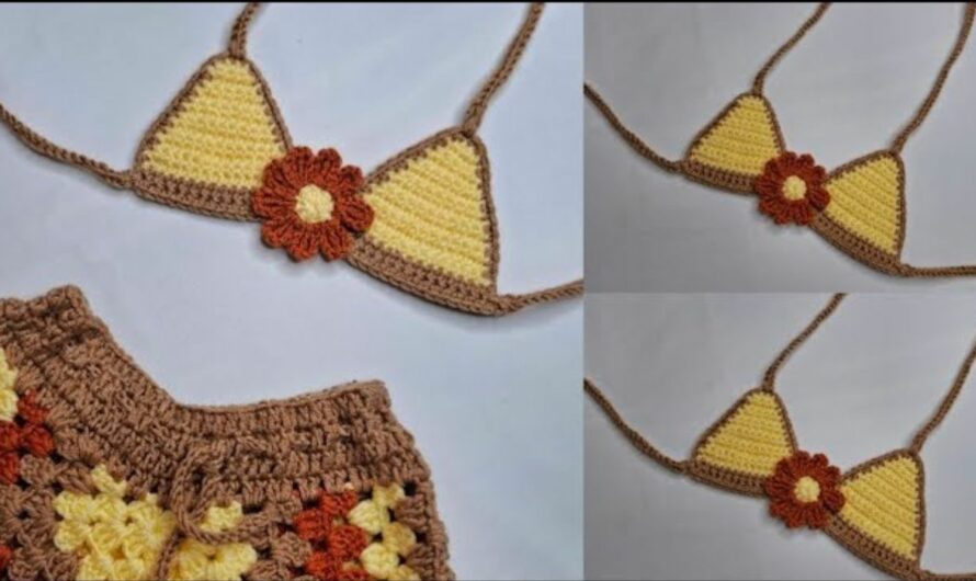 How to Crochet a Simple Bikini Top for Kids🧶🧶✨👙👙👙