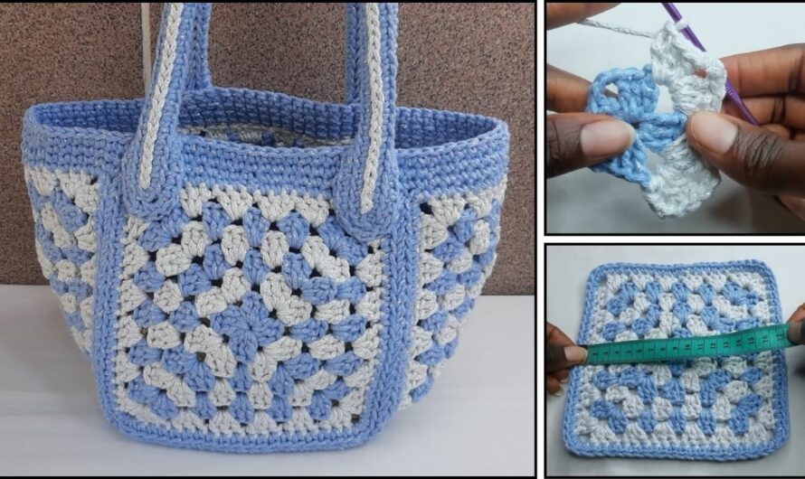 How to Crochet a Simple Square Bag🧶👜👜✨✨✨