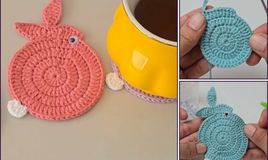 How to Crochet a Cute Rabbit Coaster🧶🧶🐰🐰🥛🥛