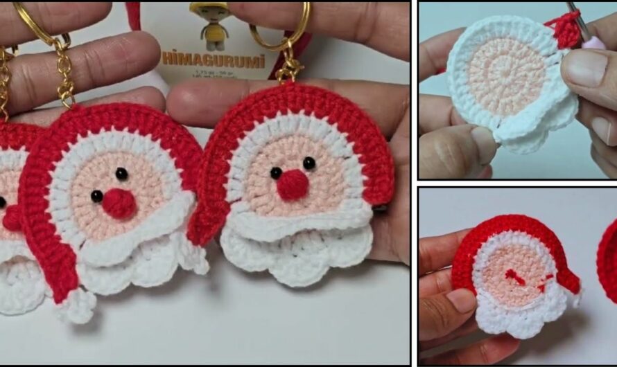 How to Crochet a Santa Keychain: A Detailed Tutorial🧶✨💖🎅🎅🤶