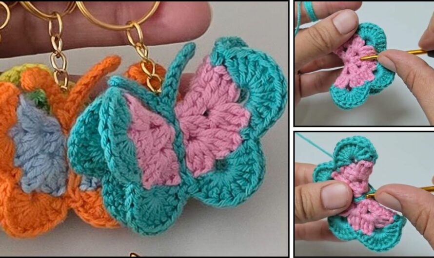 How to Crochet a Beautiful Butterfly Keychain: A Beginner Tutorial🧶🧶✨💖🦋🦋🦋