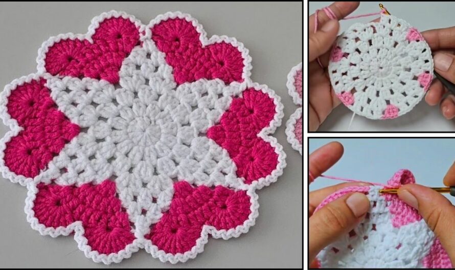 How to Crochet a Heart Placemat & Coaster Set🧶✨💖🌸🌸🌸🥛🥛