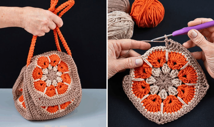 How to Crochet a Granny Square Bag🧶🧶👜👜✨✨✨