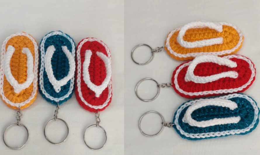 How to Crochet a Flip-Flop Keychain: A Detailed Tutorial🧶✨✨🩰🩰🔑🔑