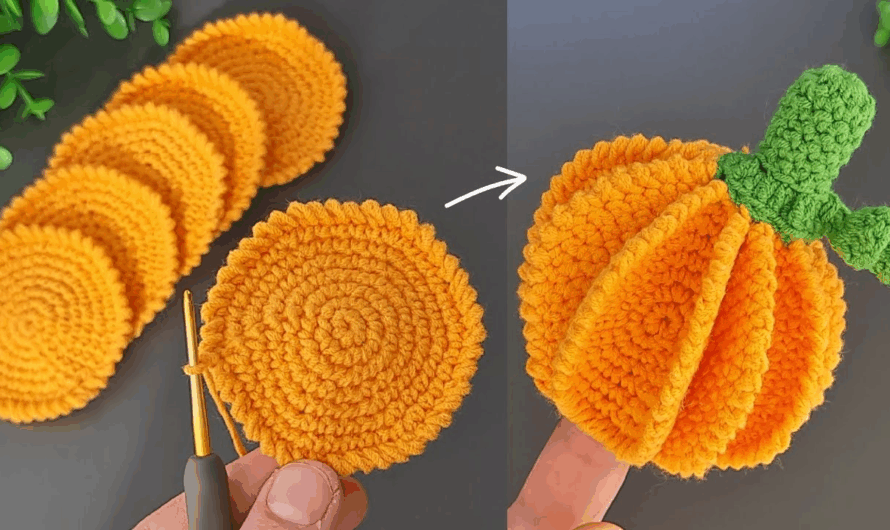 How to Crochet a Mini Pumpkin Keychain 🧶🧶🏵🏵🏵