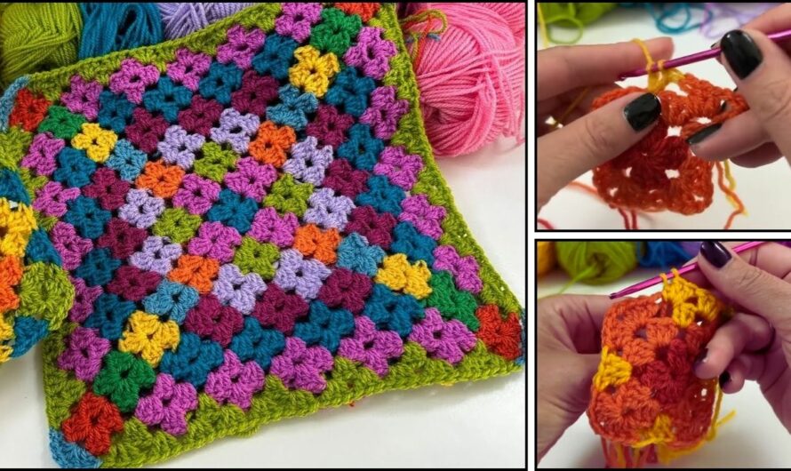 How to Crochet a Multicolor Granny Square Tutorial✨🧶💖🥰🥰