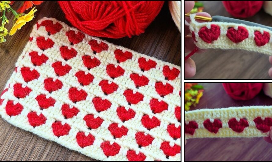 How to Crochet stylish heart crochet baby blanket or bag knitting🧶✨💖💖👶👶