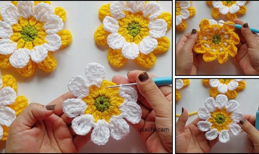 How to Crochet flower pattern for beginner✨💖🌺🌺🌺