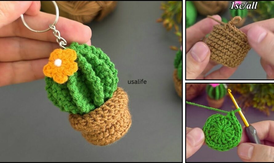How to Crochet Amigurumi Cactus Keychain Making✨💕🎋🎍🎍