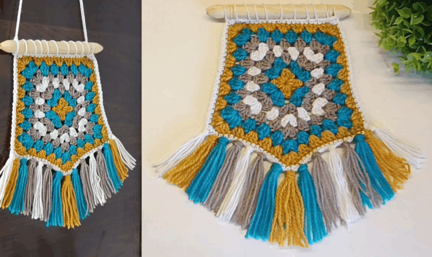 How to Make Amigurumi Granny Square Wall Hangings✨💖🌺👍
