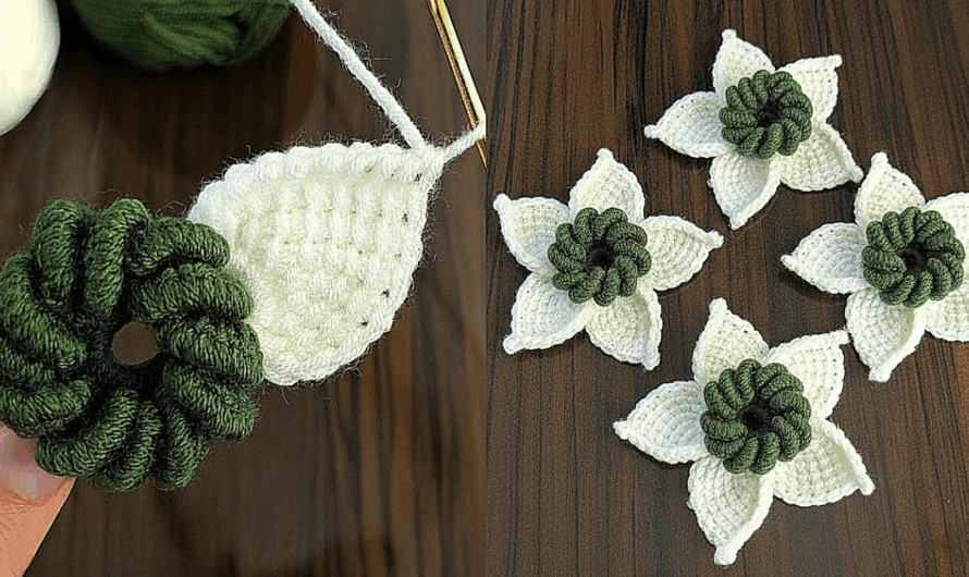 How to Crochet Flower Design Is So Easy Yet So Elegant 🌸| Step-by-Step Tutorial💖🌺