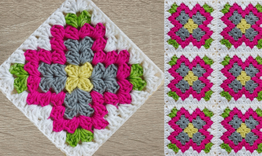 Crochet colorful granny square 👉perfect For Square bag✨💖👜👜