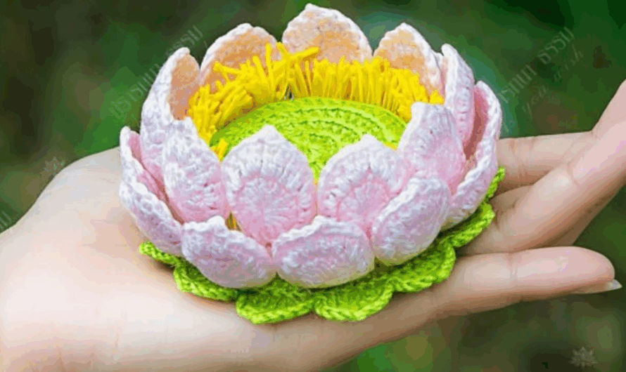 How to Crochet Lotus Candle Holder✨💖🌸🌺