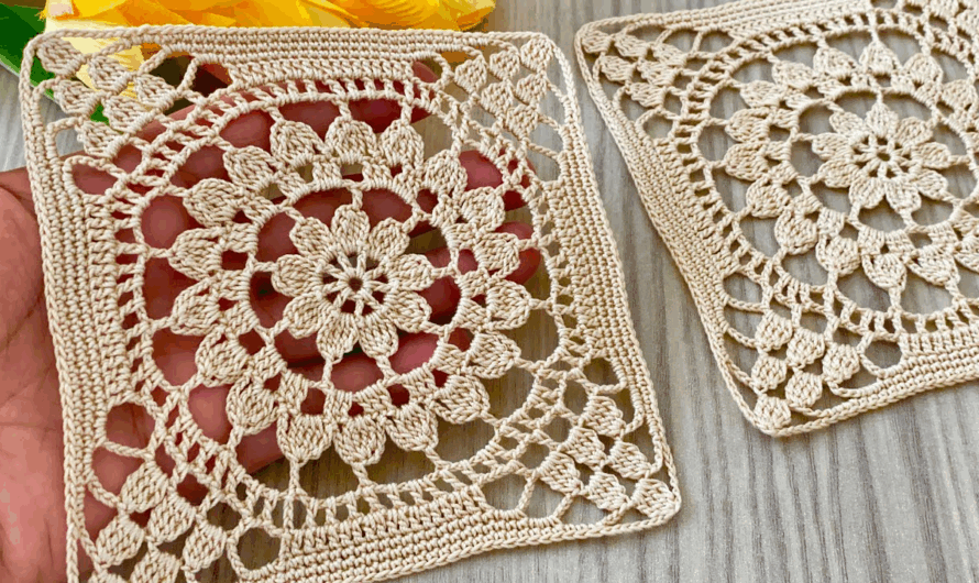 Traditional Granny Square Motif Tutorial😍✨💖🌺