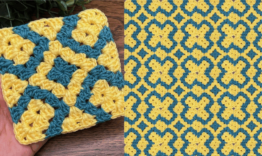 How to Crochet a Geometric Granny Square 🤩Step by Step Tutorial😍💖