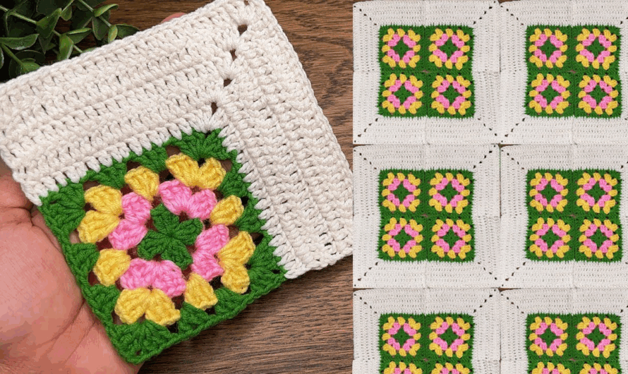 How to crochet granny square tutorial for beginners✨💖😍🌺